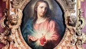 An image of the Sacred Heart in the Church of the Jesu, in Rome.