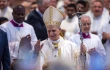 Pope Leo XIV waves to those gathered for Mass for the Jubilee of Sport on the solemnity of the Most Holy Trinity on June 15, 2025, in St. Peter’s Basilica at the Vatican.