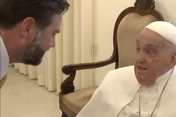 JD Vance meets Pope Francis on Easter Sunday, April 20, 2025 at the Vatican