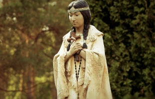 A statue of St. Kateri Tekakwitha. Credit: Saint Kateri Conservation Center