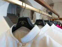 Vestments rest in the Room of Tears at the Sistine Chapel ahead of the conclave to elect the next pope, Tuesday, May 6, 2025.